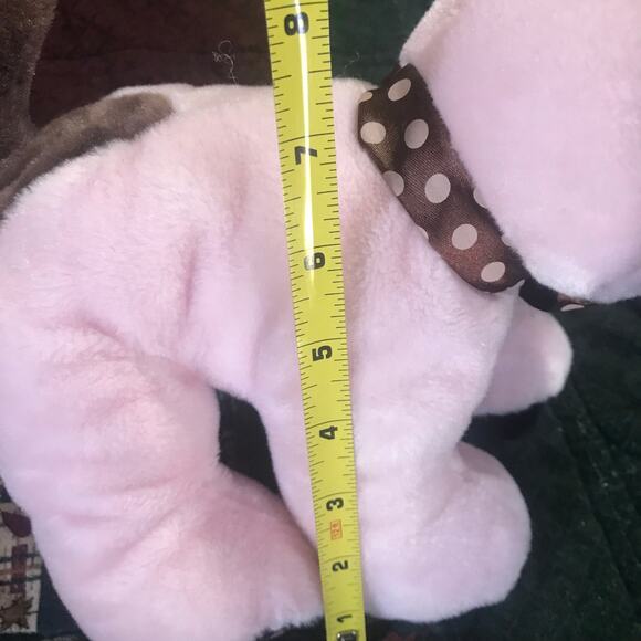 10” Pink Brown Puppy Dog Polka Dot Ribbon - Picture 4 of 5